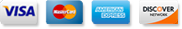 We Accept Visa, MasterCard, Discover, and American Express